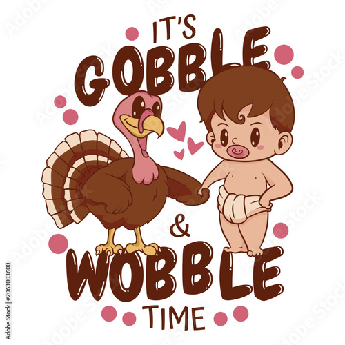 Tableau sur toile It's gobble and wobble time
