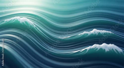 Ocean waves with sunlight shining through.