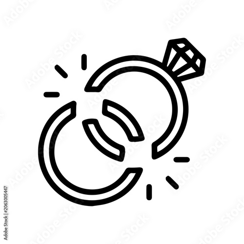 Broken Engagement Ring Icon