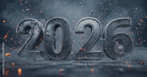 New Year 2025 2026 Transition Concept.