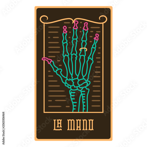 Φωτογραφία D&iacute;a de los muertos La Mano skeleton lottery card