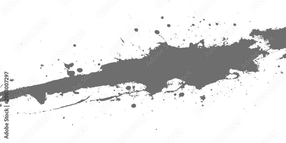 Fototapeta premium A minimalist black ink brush stroke sweeping in a smooth arc, with textured edges and fading bristle marks on a clean white texture background vector. 