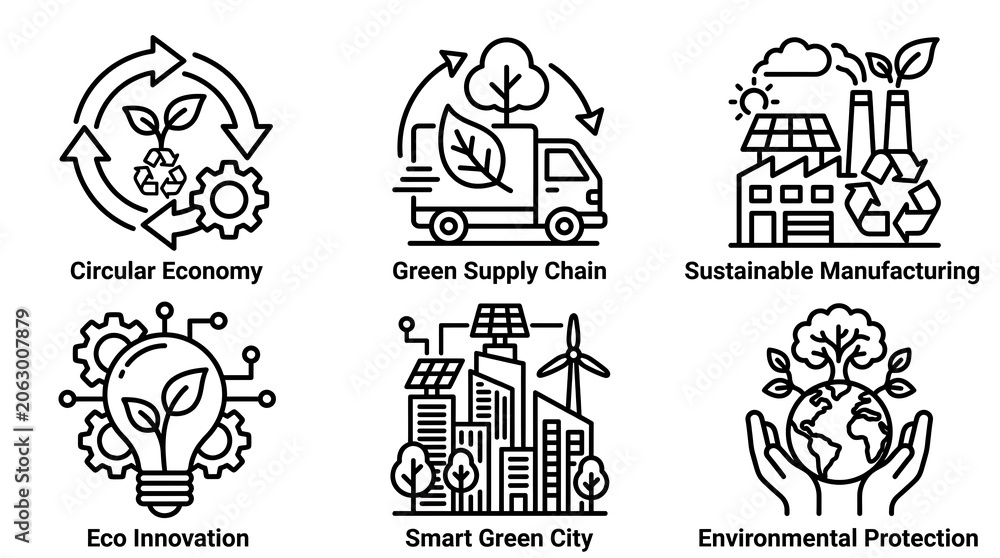 Fototapeta premium Eco friendly icons for green future