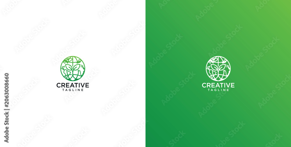 Obraz premium Eco Friendly Circular Logo Concept Featuring Abstract Organic Foliage and Leaf Patterns for Sustainable Business Branding and Natural Environment Identity