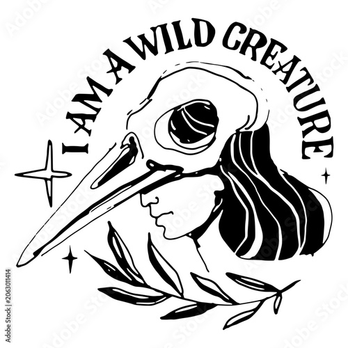 Obraz na plátně Wild creature filled stroke quote