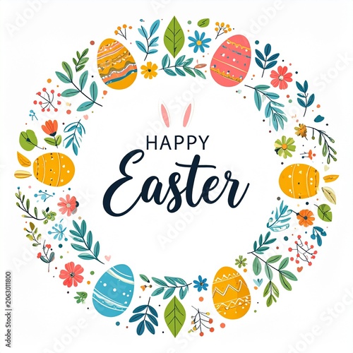 Easter wreath with eggs