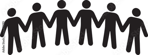 Multicolored paper doll people chain symbolizing teamwork, community, and inclusion