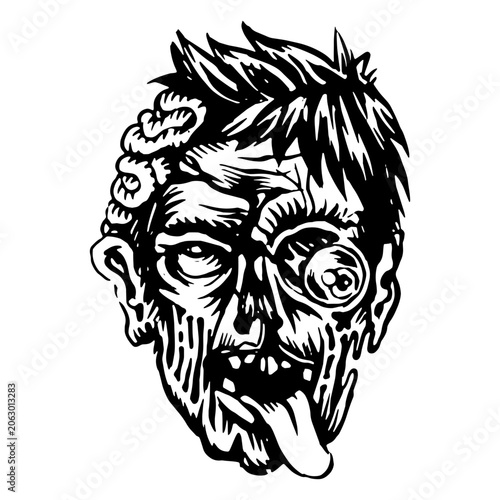 Bild auf Leinwand Scary zombie face
