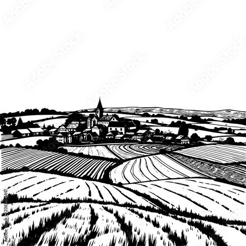 Obraz na plátně rural landscape in the countryside