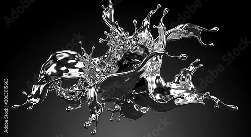 Splashing Water Droplets in Motion Closeup.
