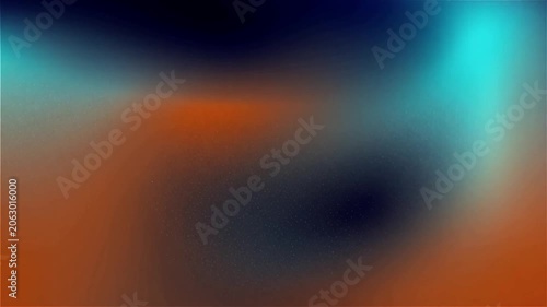 Full screen smooth animated gradient background slowly shifting from deep navy and vibrant cyan to charcoal and warm orange with soft flowing motion and a seamless loop effect