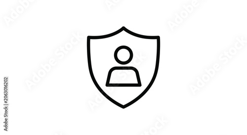 Foto Person silhouette inside shield icon