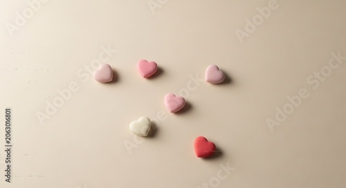 Small colorful pills on surface.