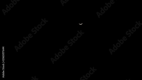 Faint silhouette of photovoltaic solar array at night with distant moon 180fps Captured in Cinematic High Detail Footage