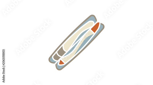 Foto Colorful illustration of a surfboard.