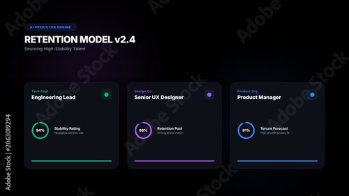 Employee retention model data dashboard interface