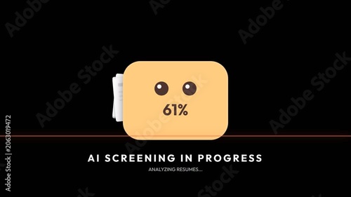 Artificial intelligence screening progress animation