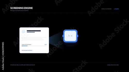 Automated screening engine interface with progress bar