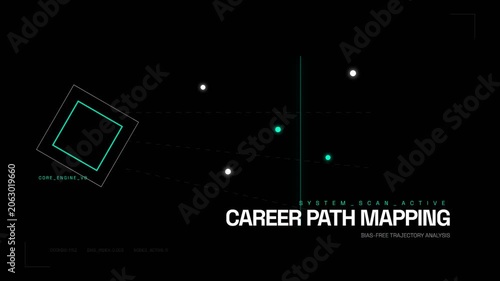 Digital career path mapping animation with geometric nodes