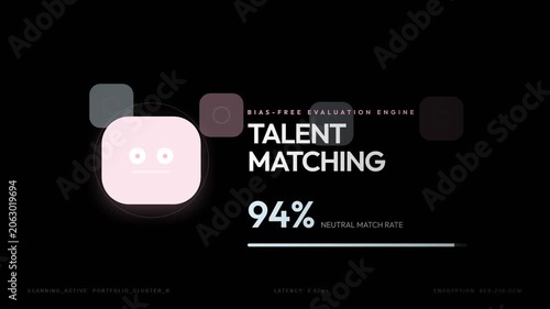 Talent matching system interface with neutral match rate percentage