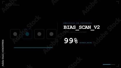 Futuristic scanning interface showing bias scan progress and data