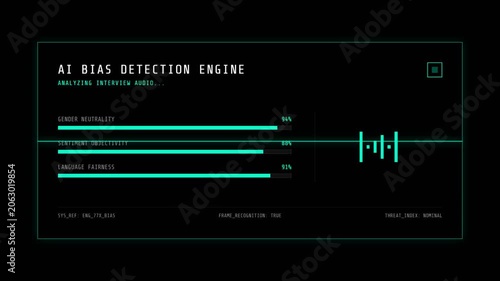 Futuristic interface for ai bias detection engine analysis