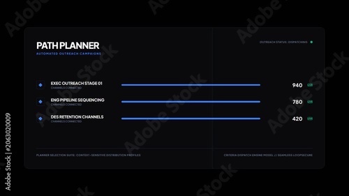 Digital path planner interface with loading progress bars