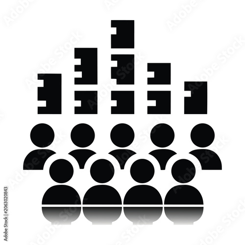 Business presentation graph with conference seminar audience people symbols