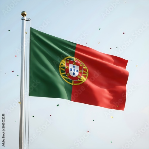 Premium Portugal Day Background with Waving National Flag and Patriotism