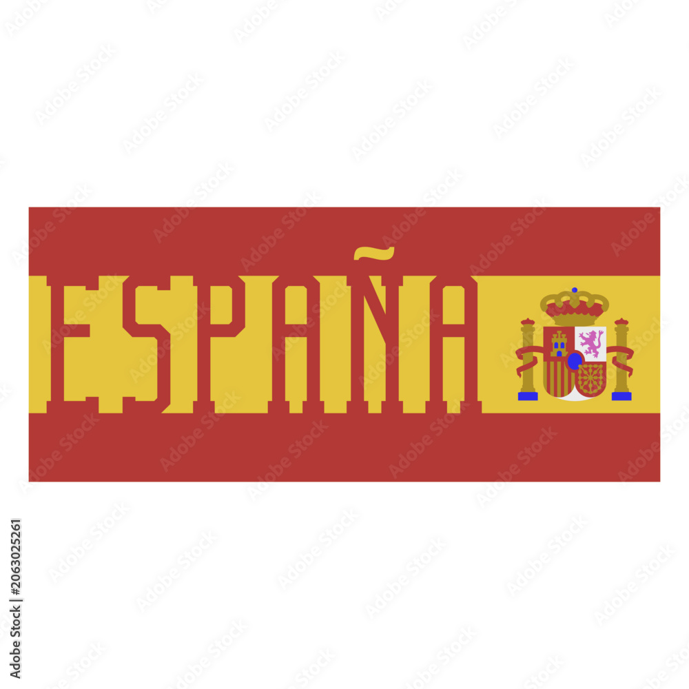 Fototapeta premium Spain's name written on a national emblem