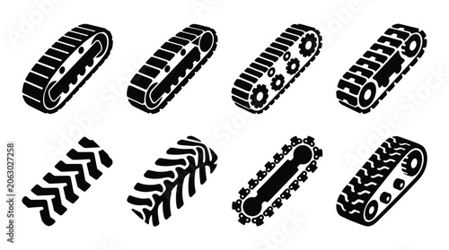 Canvastavla Industrial tank tracks and continuous crawler treads set, heavy machinery excava