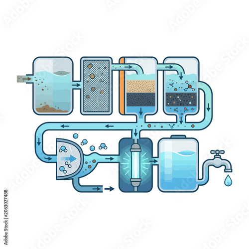 Water Filtration System Process Diagram.