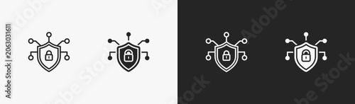 Tableau sur toile Set of reliability icon in black and white collection