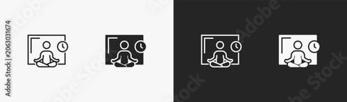 Fotografie Set of discipline icon in black and white collection