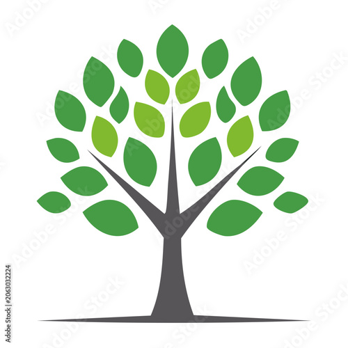 Flat design tree icon isolated on transparent background