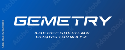 Sport Font Logo Alphabet Vector English Letter Set Bold Italic Geometric Typography, Wide Geometry Typographic Design for Dynamic Title Text, Race Poster Headline, Rigid Typescript. Vector Typeface