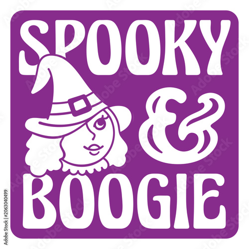 Obraz na płótnie Spooky and boogie logo on a purple background