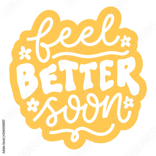 Obraz na płótnie Yellow sticker with the words feel better soon