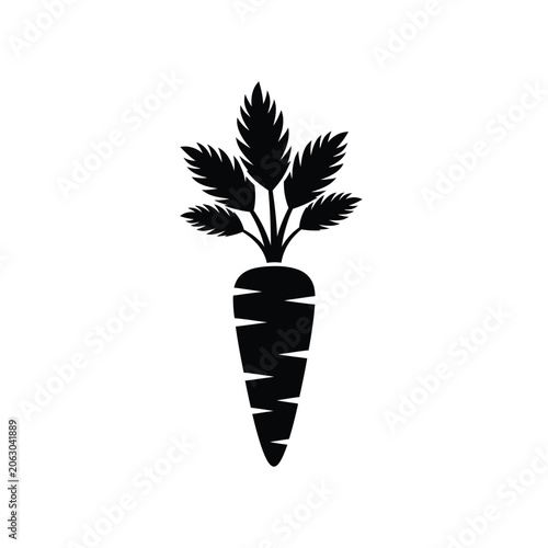 Black silhouette of a carrot.