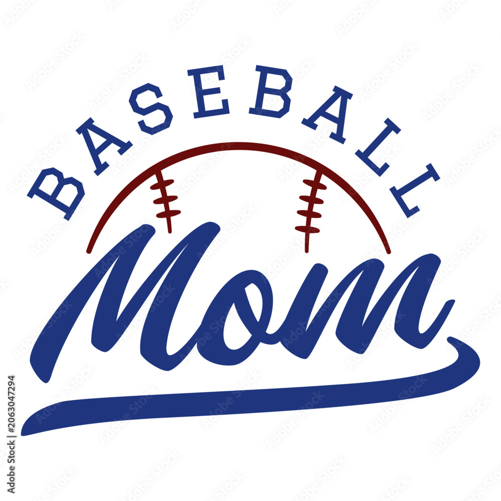 Naklejka premium Baseball mom ball design