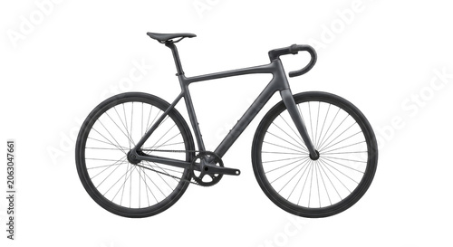 Fotografía Sleek dark gray modern bicycle with minimalist frame design and drop handlebars