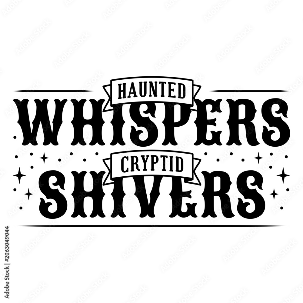 Obraz premium Spooky typography design with whimsical elements for apparel