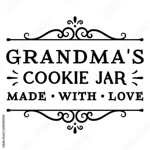 Schilderij op canvas Charming grandma's cookie jar quote design