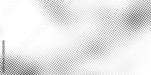 Monochrome gradient halftone dots background. Vector illustration. Big wave. Vector eps 10