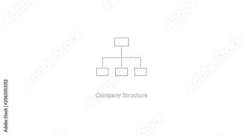 Simple Organization Chart Diagram Illustrating Company Hierarchy and Management Structure