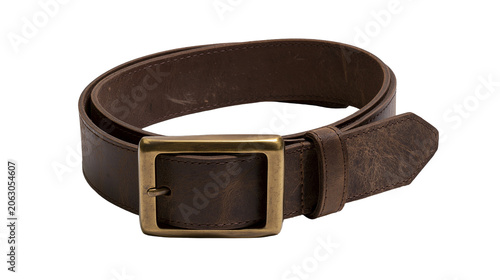 Tableau sur toile Brown leather belt with brass buckle