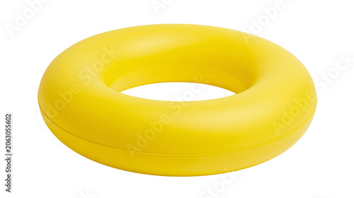 Photos Yellow inflatable ring for swimming pool or beach