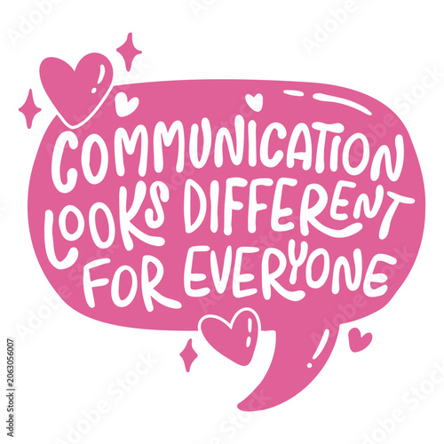 Obraz na płótnie Communication looks different for everyone pink design