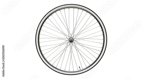 Konstfotografi Bicycle wheel with thin spokes and white tire