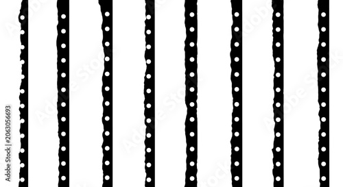 Konstfotografi Vintage film strip border vector, black and white cinema sprocket hole pattern,